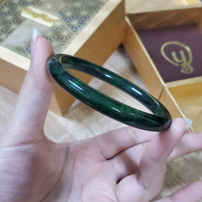 Jade Bangle 48-60mm up | Yingmart Dark Green Jade Jadeite Bracelet for Men, Women, Grandmother, Sister – Vintage Elegance