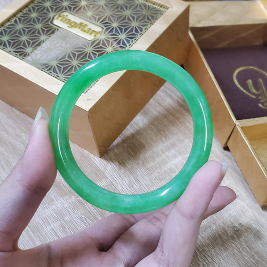 High Quality 48–72mm Jadeite Jade Green YingMart Bangle Bracelets Gift for Her Mom Feng Shui Grandma Sister Mens