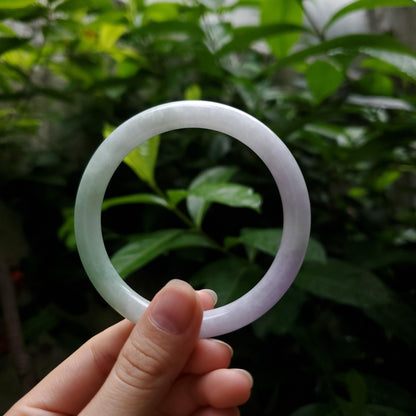 High Quality 48–72mm Natural-Colour Jade Very Light Purple Light Green YingMart Bangle Bracelets Gift for Her Grandmother Sister Mens