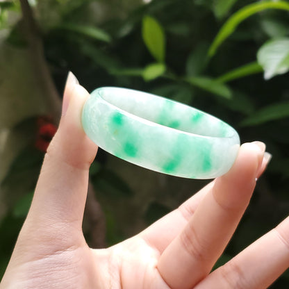 Baby Size 45–47mm Jadeite Jade White Green YingMart Bangle Bracelets Burmese Gift for Her Grandma Mother Sister Mens Feng Shui Personalized