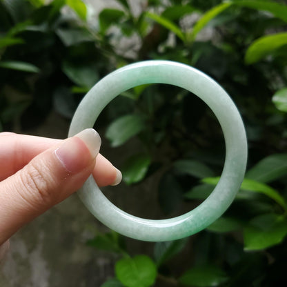 High Quality 48–72mm Natural-Colour Jade White to Light Green YingMart Bangle Jadeite Gift for Her Mom Mens Grandma Sister Feng Shui