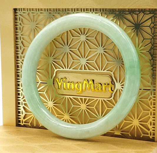 High Quality 48–72mm Natural-Colour Jade White to Light Green YingMart Bangle Jadeite Gift for Her Mom Mens Grandma Sister Feng Shui