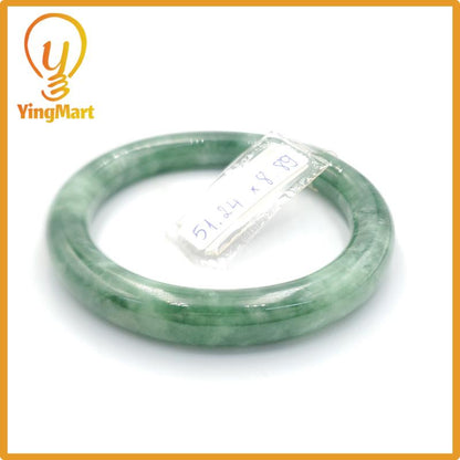 Yingmart 51mm PNJ Certified Natural Color Grey White Natural Jadeite Jade Bangle Bracelet, Real Gemstone, Gift for Her Mom Grandma Sister