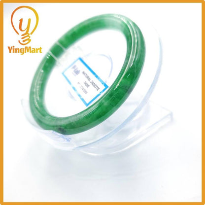 Yingmart 53mm PNJ Certified Natural Color Grey White Natural Jadeite Jade Bangle Bracelet, Real Gemstone, Gift for Her Mom Grandma Sister