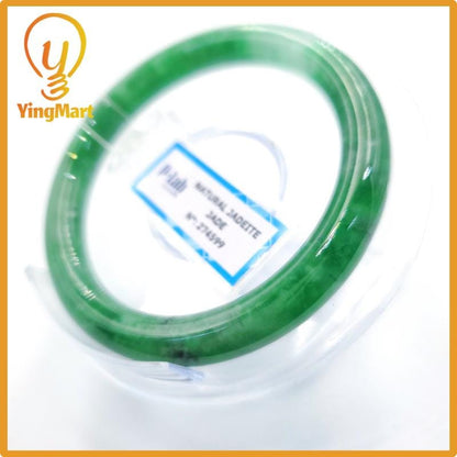 Yingmart 53mm PNJ Certified Natural Color Grey White Natural Jadeite Jade Bangle Bracelet, Real Gemstone, Gift for Her Mom Grandma Sister