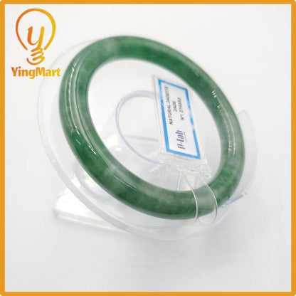 Yingmart 53mm PNJ Certified Natural Color Grey White Natural Jadeite Jade Bangle Bracelet, Real Gemstone, Gift for Her Mom Grandma Sister