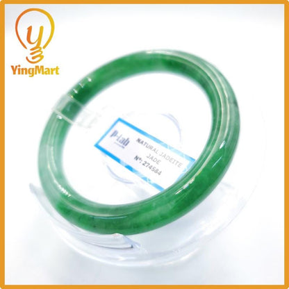 Yingmart 57mm natural green jadeite jade bangle bracelet, real gemstone, vintage jewelry, gift for her, accessories