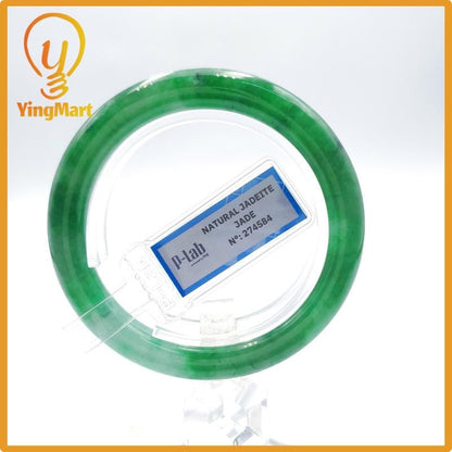 Yingmart 57mm natural green jadeite jade bangle bracelet, real gemstone, vintage jewelry, gift for her, accessories