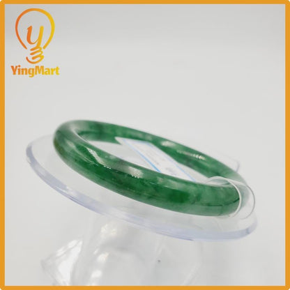 Yingmart 52mm PNJ274597 Certified Natural Color Grey White Natural Jadeite Jade Bangle Bracelet, Real Gemstone, Gift for Mom Grandma Sister