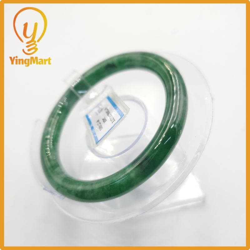 Yingmart 53mm PNJ274593 Certified Natural Color Grey White Natural Jadeite Jade Bangle Bracelet, Real Gemstone, Gift for Mom Grandma Sister