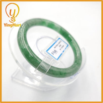 Yingmart 53mm PNJ274603 Certified Natural Color Grey White Natural Jadeite Jade Bangle Bracelet, Real Gemstone, Gift for Mom Grandma Sister