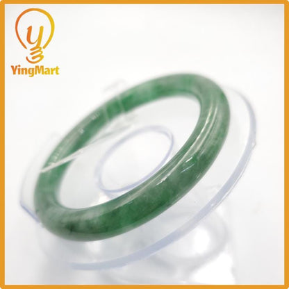 Yingmart 53mm PNJ274621 Certified Natural Color Grey White Natural Jadeite Jade Bangle Bracelet, Real Gemstone, Gift for Mom Grandma Sister