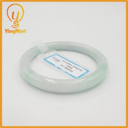 Yingmart 48mm PNJ Certified Natural Color White Natural Jadeite Jade Bangle Bracelet, Real Gemstone, Gift for Her Mom Grandma Sister