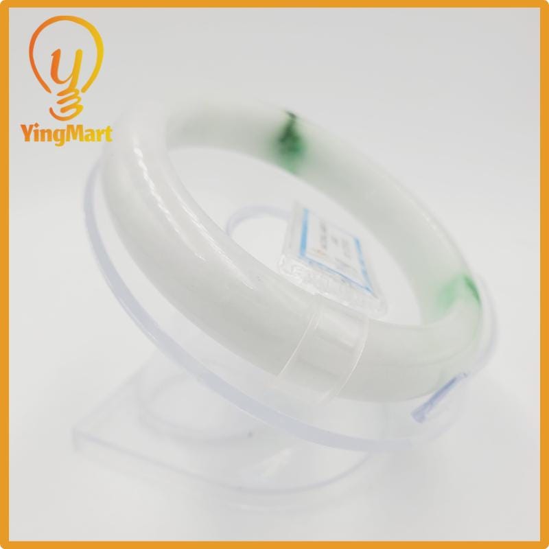 Yingmart 58mm PNJ Certified Natural Color Grey White Natural Jadeite Jade Bangle Bracelet, Real Gemstone, Gift for Her Mom Grandma Sister