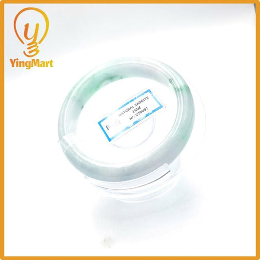 Yingmart 55mm PNJ Certified Natural Color Grey White Natural Jadeite Jade Bangle Bracelet, Real Gemstone, Gift for Her Mom Grandma