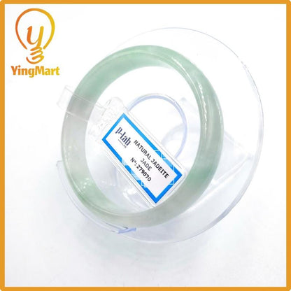 Yingmart 53mm PNJ279070 Certified Natural Color Grey White Natural Jadeite Jade Bangle Bracelet, Real Gemstone, Gift for Her Mom Grandma
