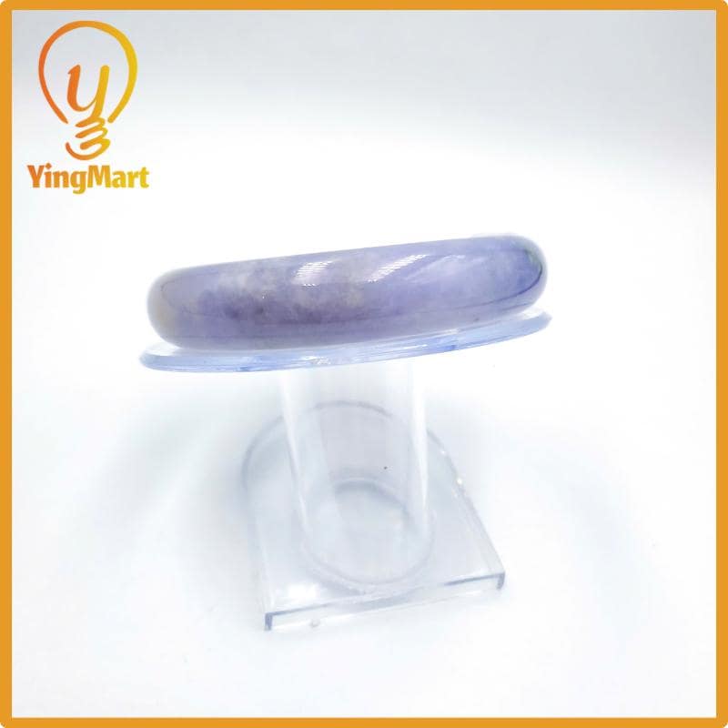 Yingmart 57mm PNJ Certified Natural Color Grey White Natural Jadeite Jade Bangle Bracelet, Real Gemstone, Gift for Her Mom Grandma