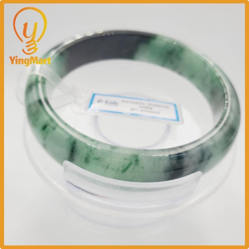 Yingmart 63mm PNJ Certified Natural Color Grey White Natural Jadeite Jade Bangle Bracelet, Real Gemstone, Gift for Her Mom Grandma
