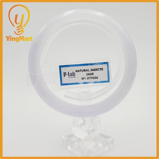 Yingmart 58mm PNJ Certified Natural Color Grey White Natural Jadeite Jade Bangle Bracelet, Real Gemstone, Gift for Her Mom Grandma