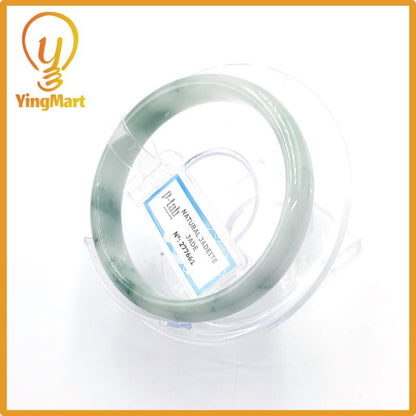 Yingmart 56 mm PNJ Certified Natural Color Grey White Natural Jadeite Jade Bangle Bracelet, Real Gemstone, Gift for Her Mom Grandma