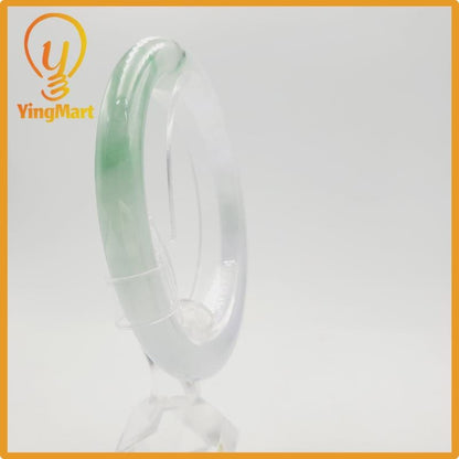 Yingmart 52mm PNJ277669 Certified Natural Color Purplish White Natural Jadeite Jade Bangle Bracelet, Real Gemstone, Gift for Her Mom Grandma