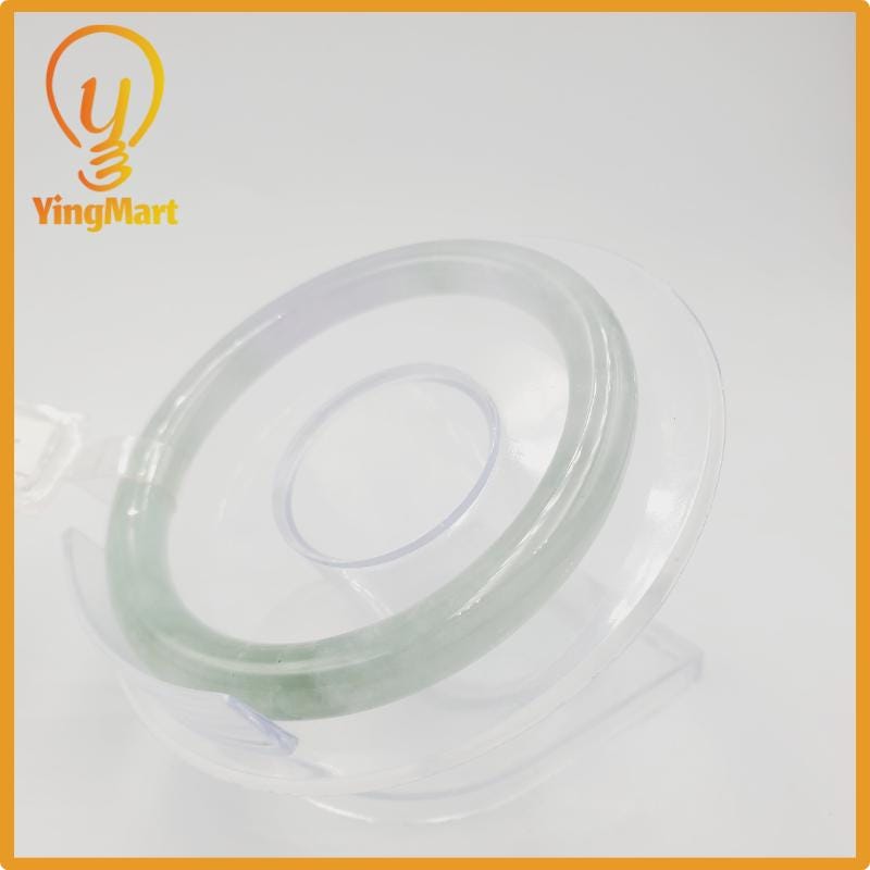 Yingmart 52mm PNJ Certified Natural Color Light Green To Grey White Natural Jadeite Jade Bangle Bracelet, Real Gemstone, Gift for Her Mom