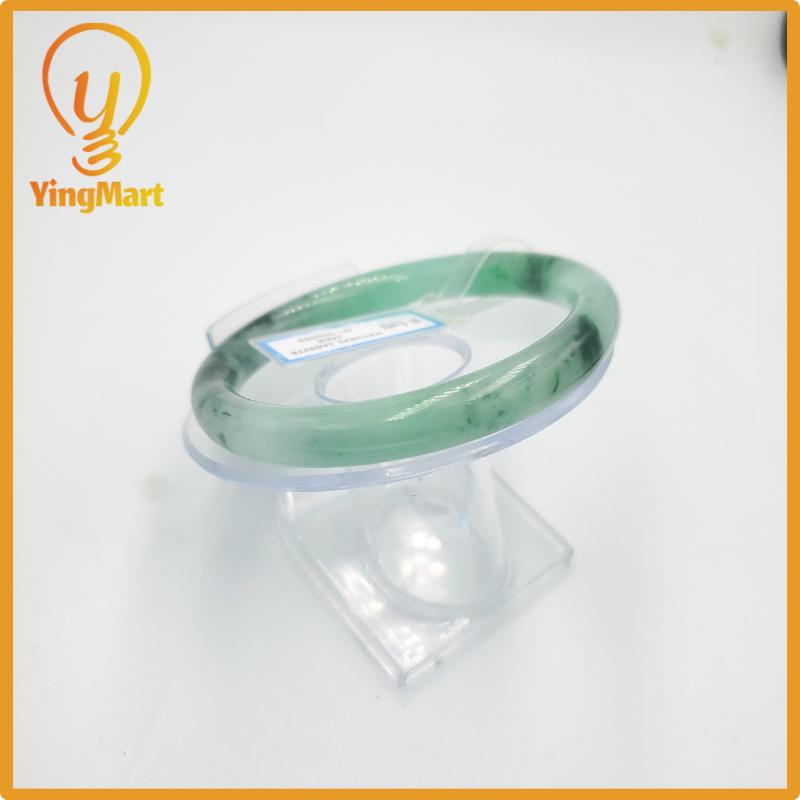 Yingmart 60mm PNJ Certified Natural Color Grey White Natural Jadeite Jade Bangle Bracelet, Real Gemstone, Gift for Her Mom Grandma Sister