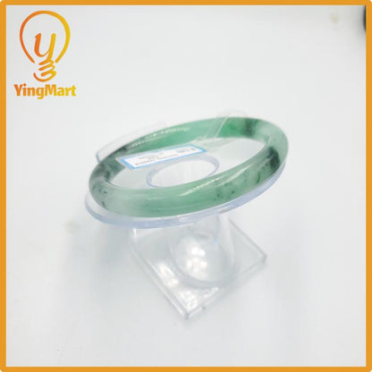 Yingmart 60mm PNJ Certified Natural Color Grey White Natural Jadeite Jade Bangle Bracelet, Real Gemstone, Gift for Her Mom Grandma Sister