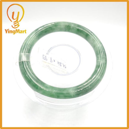Yingmart 51mm PNJ Certified Natural Color Grey White Natural Jadeite Jade Bangle Bracelet, Real Gemstone, Gift for Her Mom Grandma Sister