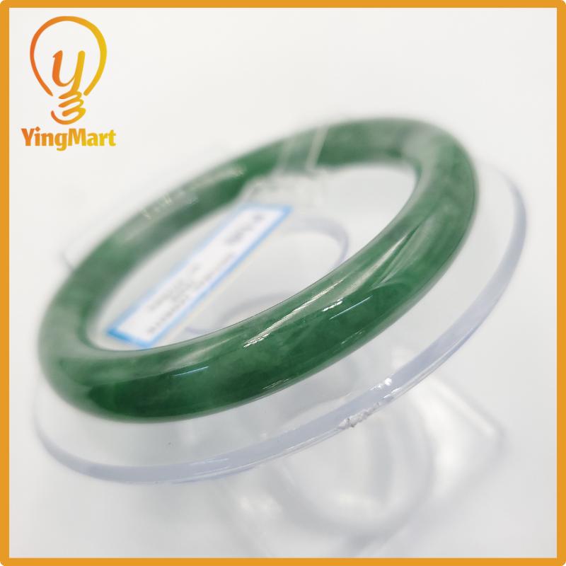 Yingmart 53mm PNJ Certified Natural Color Grey White Natural Jadeite Jade Bangle Bracelet, Real Gemstone, Gift for Her Mom Grandma Sister