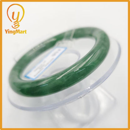 Yingmart 53mm PNJ Certified Natural Color Grey White Natural Jadeite Jade Bangle Bracelet, Real Gemstone, Gift for Her Mom Grandma Sister