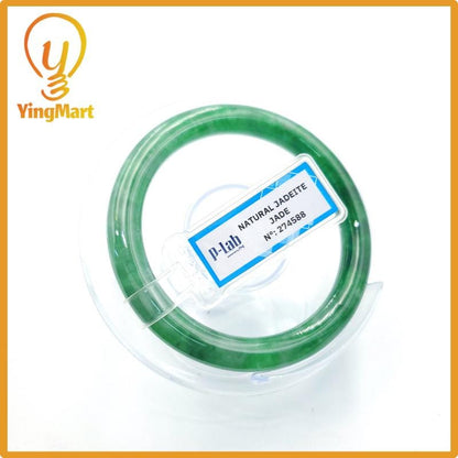 Yingmart 53mm PNJ Certified Natural Color Grey White Natural Jadeite Jade Bangle Bracelet, Real Gemstone, Gift for Her Mom Grandma Sister