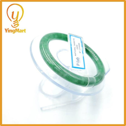 Yingmart 53mm PNJ Certified Natural Color Grey White Natural Jadeite Jade Bangle Bracelet, Real Gemstone, Gift for Her Mom Grandma Sister