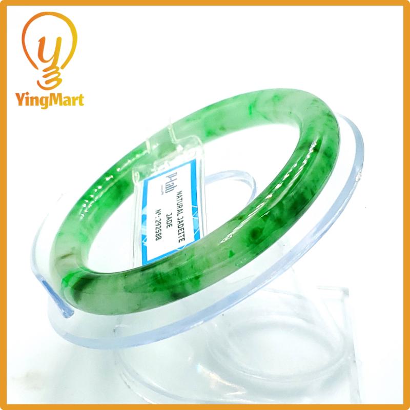 Jade Bangle 55mm PNJ Certified | Natural Color Grey White Jade Bangle Bracelet, Real Gemstone, Gift for Women, Men, Grandma, Sister