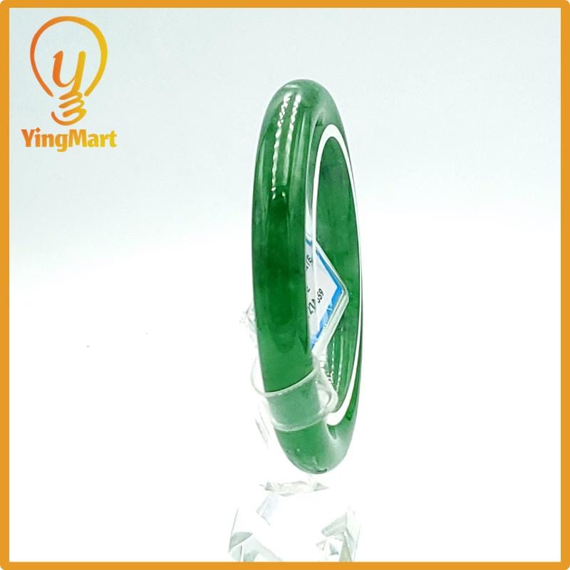 Jade Bangle 53mm PNJ Certified | Natural Color Grey White Jade Bangle Bracelet, Real Gemstone, Gift for Women, Men, Grandma, Sister