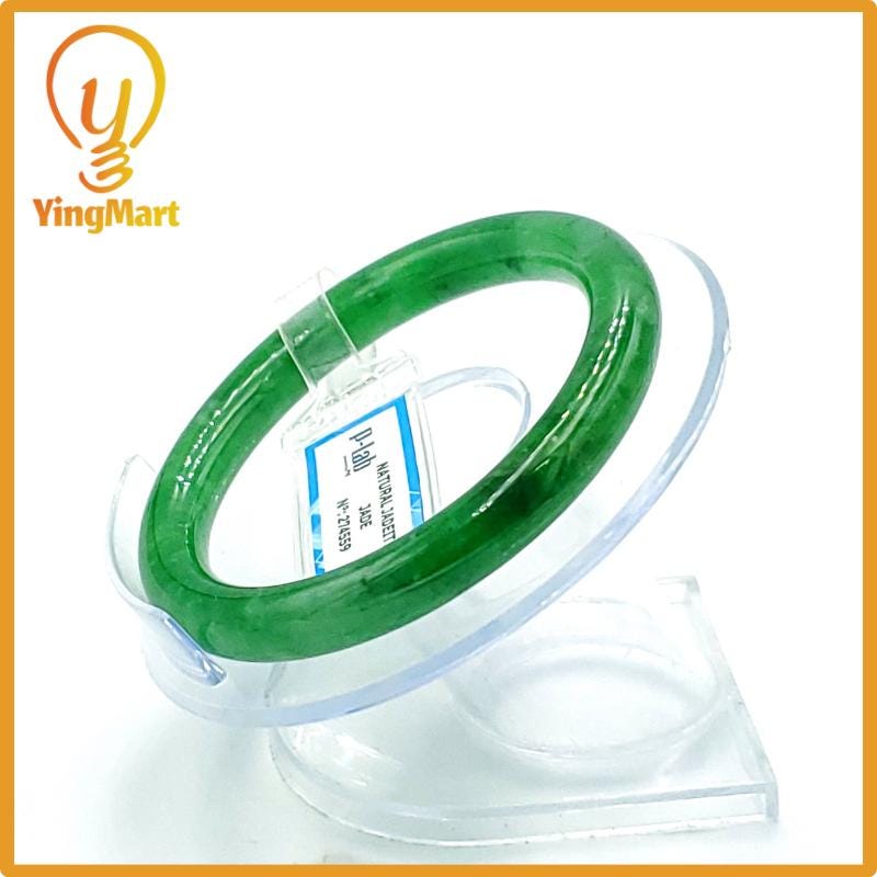 Jade Bangle 53mm PNJ Certified | Natural Color Grey White Jade Bangle Bracelet, Real Gemstone, Gift for Women, Men, Grandma, Sister