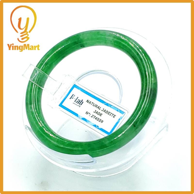 Jade Bangle 53mm PNJ Certified | Natural Color Grey White Jade Bangle Bracelet, Real Gemstone, Gift for Women, Men, Grandma, Sister