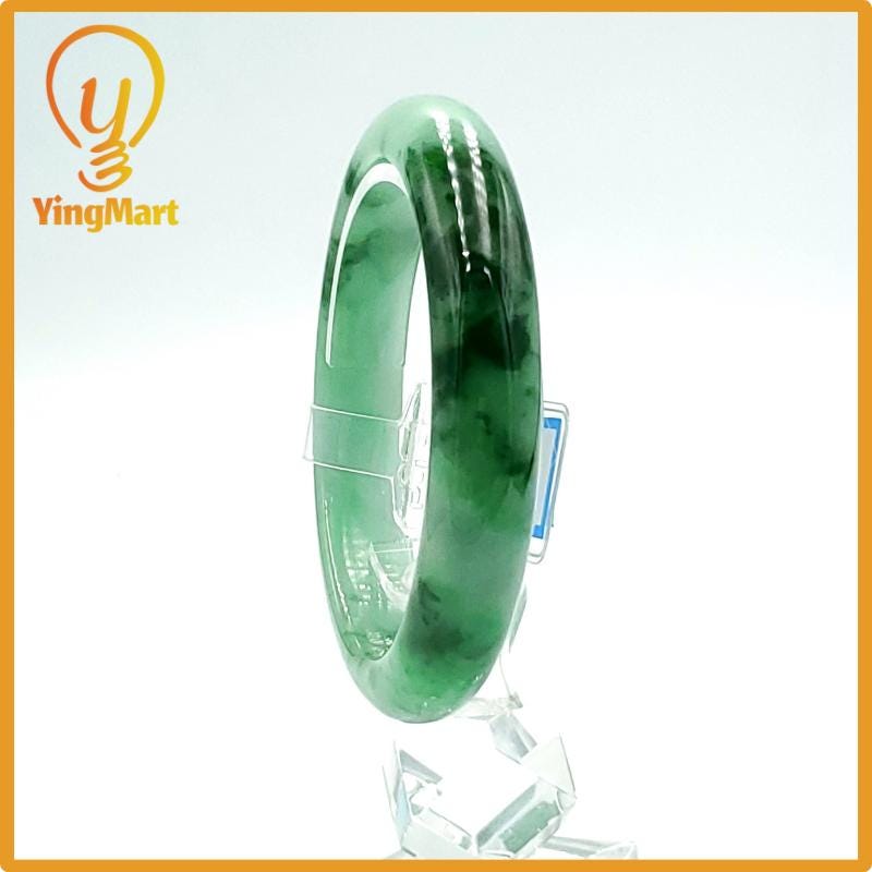 Jade Bangle 59mm PNJ Certified | Natural Color Grey Jade Bangle Bracelet, Real Gemstone, Gift for Women, Men, Grandma, Sister