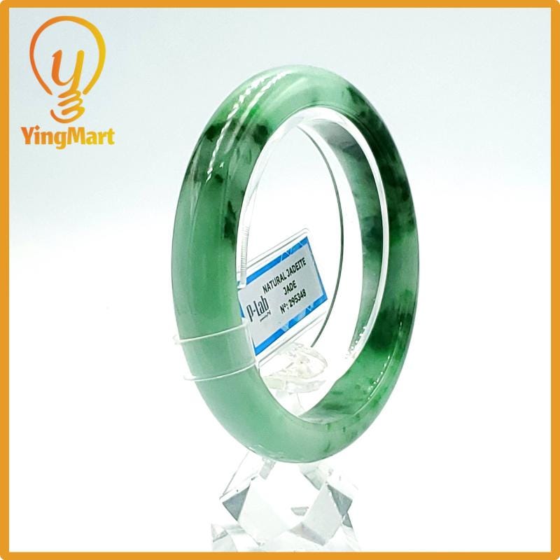 Jade Bangle 59mm PNJ Certified | Natural Color Grey Jade Bangle Bracelet, Real Gemstone, Gift for Women, Men, Grandma, Sister