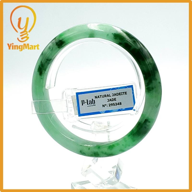 Jade Bangle 59mm PNJ Certified | Natural Color Grey Jade Bangle Bracelet, Real Gemstone, Gift for Women, Men, Grandma, Sister