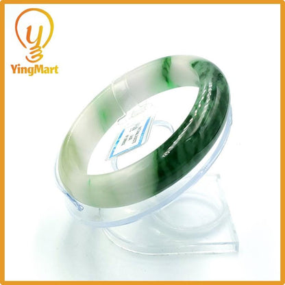Jade Bangle 61mm PNJ Certified | Natural Color Grey White Jade Bangle Bracelet, Real Gemstone, Gift for Women, Men, Grandma, Sister