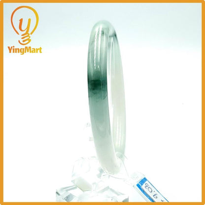 Jade Bangle 63mm PNJ Certified | Natural Color Grey White Jade Bangle Bracelet, Real Gemstone, Gift for Women, Men, Grandma, Sister