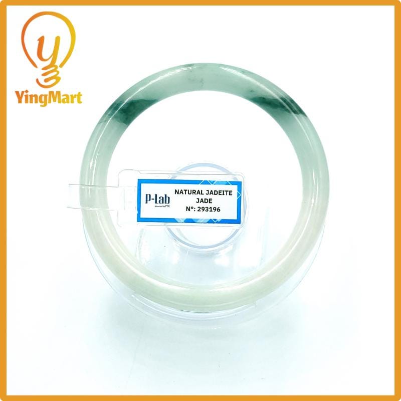 Jade Bangle 63mm PNJ Certified | Natural Color Grey White Jade Bangle Bracelet, Real Gemstone, Gift for Women, Men, Grandma, Sister