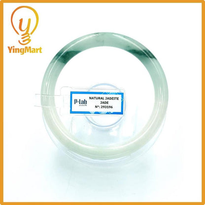 Jade Bangle 63mm PNJ Certified | Natural Color Grey White Jade Bangle Bracelet, Real Gemstone, Gift for Women, Men, Grandma, Sister