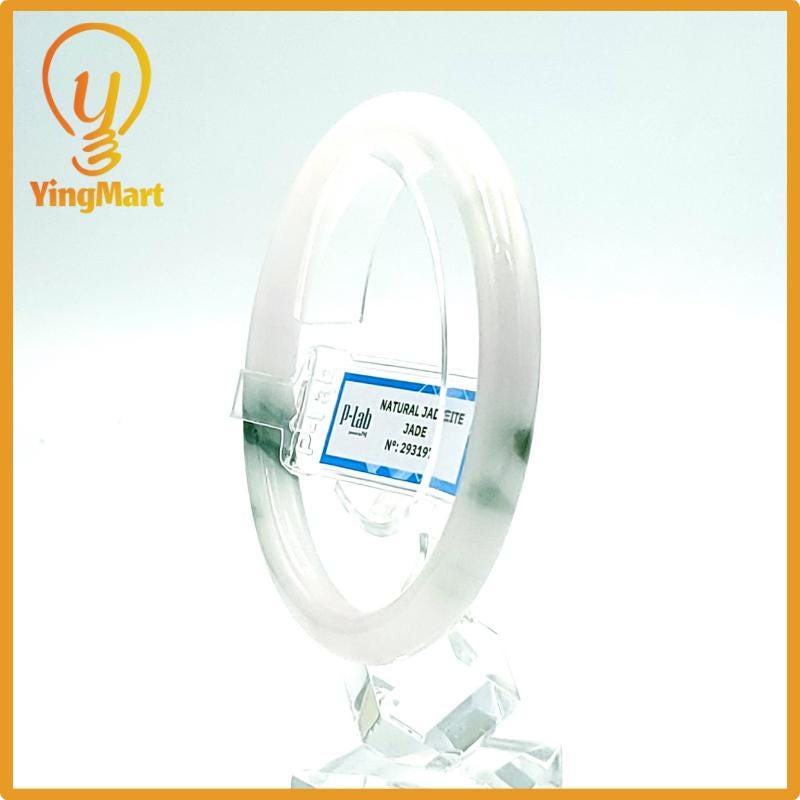 Jade Bangle 64mm PNJ Certified | Natural Color Purplish White Jade Bangle Bracelet, Real Gemstone, Gift for Women, Men, Grandma, Sister