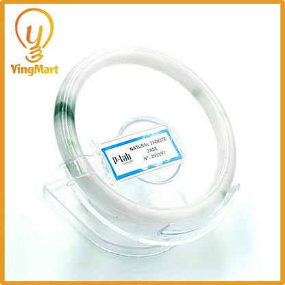 Jade Bangle 64mm PNJ Certified | Natural Color Purplish White Jade Bangle Bracelet, Real Gemstone, Gift for Women, Men, Grandma, Sister