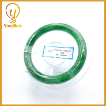 Yingmart 53mm PNJ274600 Certified Natural Color Grey White Natural Jadeite Jade Bangle Bracelet, Real Gemstone, Gift for Mom Grandma Sister