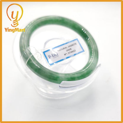 Yingmart 53mm PNJ274622 Certified Natural Color Grey White Natural Jadeite Jade Bangle Bracelet, Real Gemstone, Gift for Mom Grandma Sister