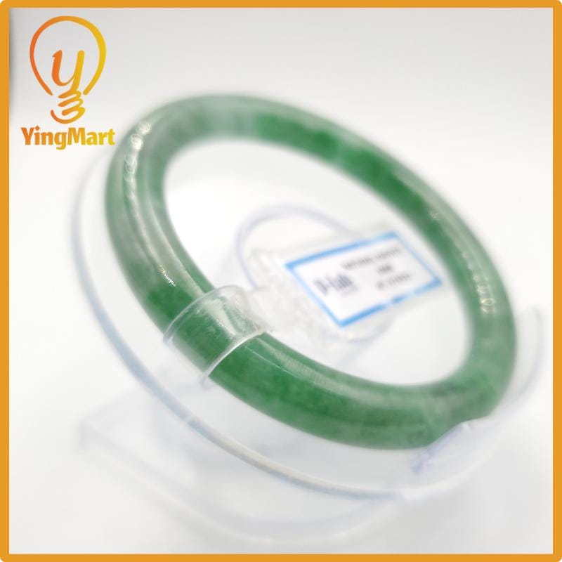 Yingmart 51mm PNJ Certified Natural Color Grey White Natural Jadeite Jade Bangle Bracelet, Real Gemstone, Gift for Her Mom Grandma Sister