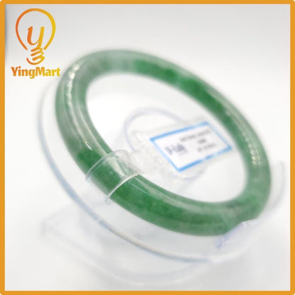 Yingmart 51mm PNJ Certified Natural Color Grey White Natural Jadeite Jade Bangle Bracelet, Real Gemstone, Gift for Her Mom Grandma Sister